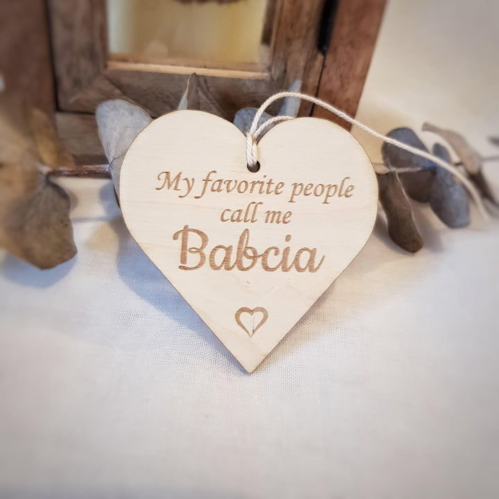 My favourite people call me Dziadek / Babcia, Polish Dzien Babci i Dziadka, Wooden Keepsake, engraved plaque, Grandparents Gift Tag