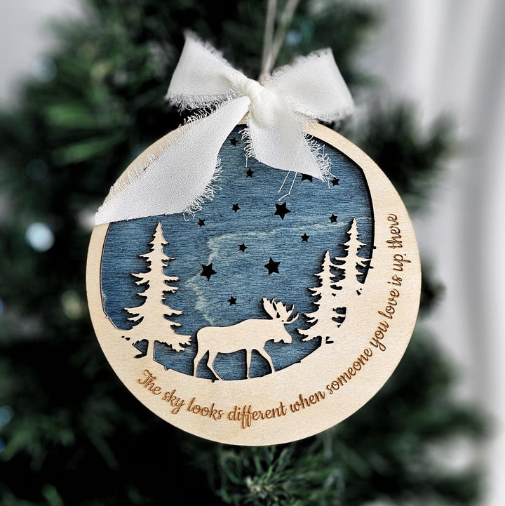 The Sky Looks Different Memorial Keepsake, Sympathy Gift, Loss Of Father Mom, In Loving Memory Bereavement Present, Christmas Ornament