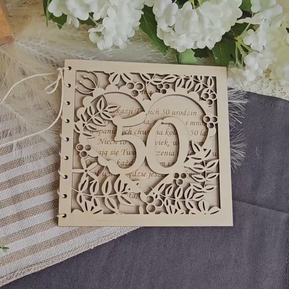 Personalised Wooden Birthday Card: Heart of Flowers Keepsake Gift