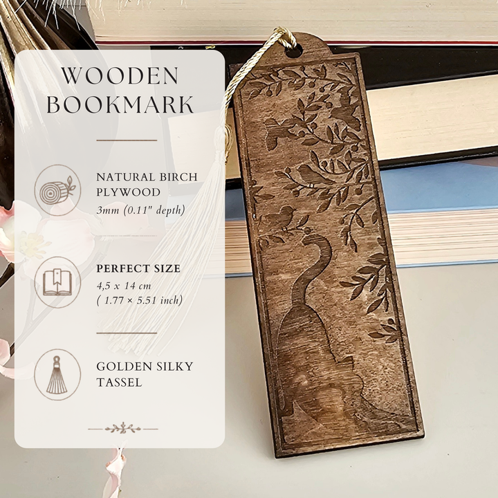 Cat Wooden Bookmark – Custom Engraved Bookmark for Book Lovers